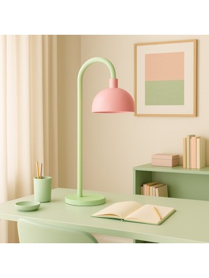 Longing Bloom Pastel Metal Masa Lambası – E27 Duy – Ofis & Çalışma Masası Lambası