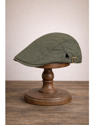 Külah Clean Form Flat Cap – Dust Olive Tokalı Kasket