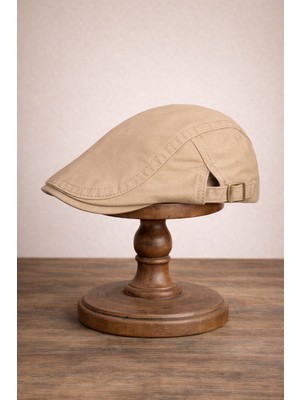 Külah Clean Form Flat Cap – Warm Dune Tokalı Kasket