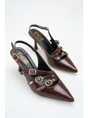 ich1one Livorno Kadın Rugan Topuklu Babet Ayakkabı – 5 cm Topuk, Günlük ve Ofis Şıklığı 1118 IC1118RUGAN
