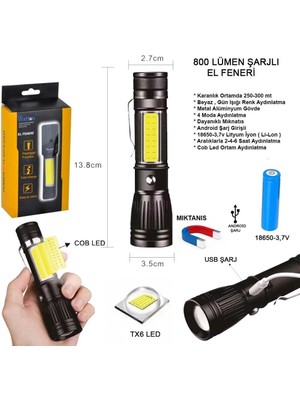 Moresun Buğz Uzun Menzilli El Feneri Mıknatıslı WT-602