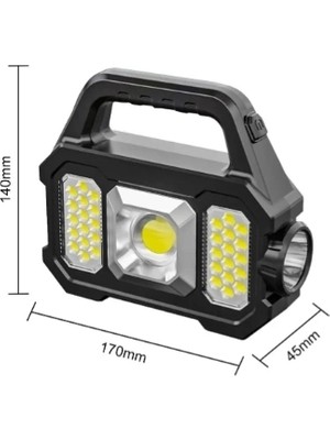 Moresun Buğz P-880A Solar Powerbanklı Şarjlı Taşınabilir Güçlü Fener - Buğz