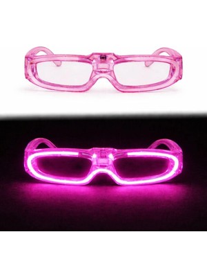 Moresun Buğz Pembe LED Işıklı Parti Gözlüğü 3 Modlu – Glow & Gece Eğlence Gözlüğü
