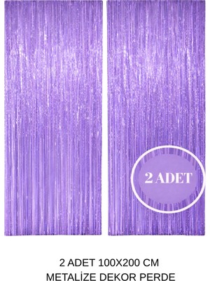 Lila Arka Fon Perde Kapı Duvar Püsküllü Metalize Işıltılı Parti Doğum Günü Fotoğraf Perdesi