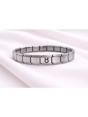 Moresun Buğz Boğa Burcu Çelik Nomination Bileklik | ? Burç Simgeli Paslanmaz Çelik Kadın Erkek Bileklik