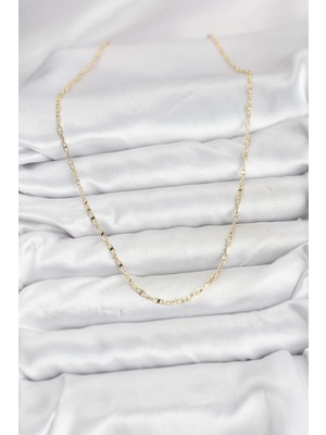 Moresun Buğz cm 14K Gold Renk Pirinç Gemi Zinciri Model Kadın Kolye - Buğz