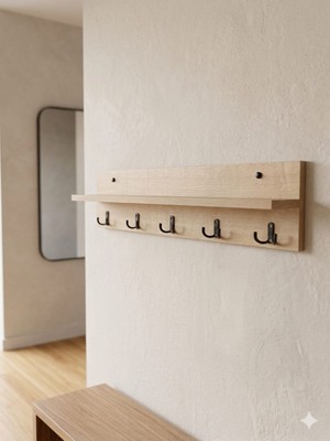 90CM 5 Kancalı Duvara Monte Askılık