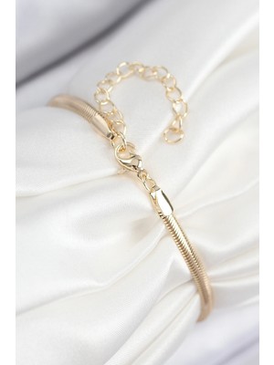 Moresun Buğz Pirinç Zirkon Taşlı Yonca Model Gold Renk Kadın Bileklik - Buğz