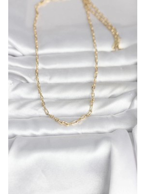 Moresun Buğz cm 14K Gold Renk Ataç Zincir Model 60 cm Kadın Kolye - Buğz