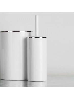 Ansan Ans E34-01 Lenox Beyaz Plastik Tuvalet Fırçası 10,5 x 33 cm