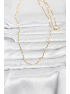 Moresun Buğz cm 14K Gold Renk Lazer Puntalı Model 60 cm Kadın Kolye - Buğz
