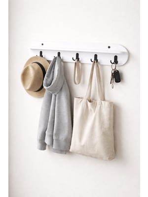 90CM 5kancalı Oval Duvara Monte Askılık