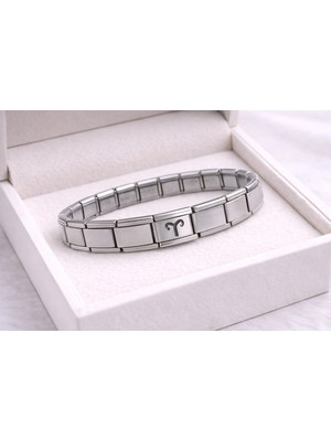 Moresun Buğz Çelik Nomination Bileklik Koç Burcu | Paslanmaz Çelik Burç Bilekliği | Güçlü ve Şık Tasarım