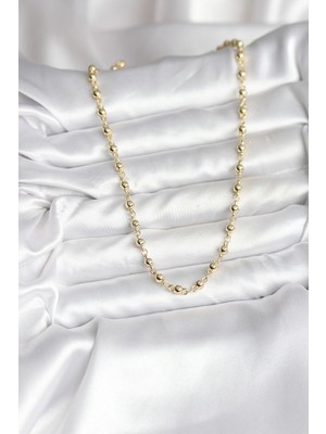 Moresun Buğz 14K Gold Renk Kaplama Topçuklu Zincir Model cm Kadın Kolye - Buğz