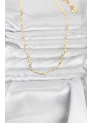 Moresun Buğz cm 14K Gold Renk Lazer Zincirli Model 60 cm Kadın Kolye - Buğz