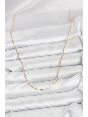 Moresun Buğz cm 14K Gold Renk Gemici Zincir Model 60 cm Kadın Kolye - Buğz