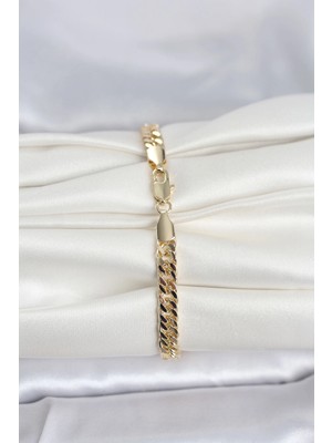 Moresun Buğz cm 14K Gold Renk Kalın Zincir Model Kadın Bileklik - Buğz