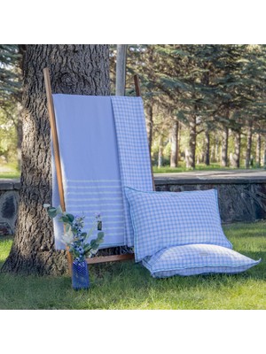 Sarev Almira-Z Mavi Tek Kişilik %100 Pamuk Pike Takımı