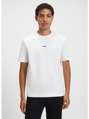 Boss Bisiklet Yaka Beyaz Erkek T-Shirt TE_DYE_50521805