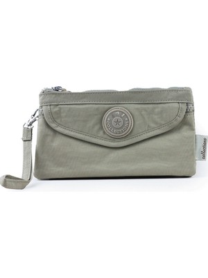 İmaks Krinkıl / Klinkır Su Geçirmez 4 Fermuar Patlı Omuz Askılı Telefon Taşıma El Çantası Cüzdan Bej 1115F