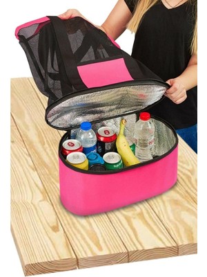 Figiza Soğutucu Bölmeli Termal Piknik Çantası Pembe 35 Litre Kapasiteli Sızdırmaz Özellikli