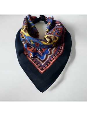 ALS Tasarım Dünyası Siyah Renk Desenli %100 Koton Bandana
