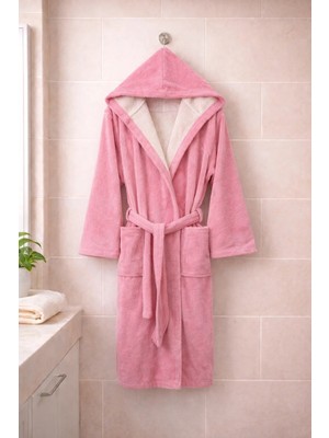 MySoft Home Triga Kadife Kapüşonlu Bornoz %100 Pamuk