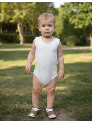Almira Anne Bebek Unisex Fitilli Sıfır Kol Çıtçıtlı Bady