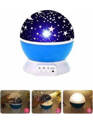 Astraltech Yıldızlı Gece Lambası Mor Projeksiyon Görünümlü Masa Lambası Renk Değiştirebilen