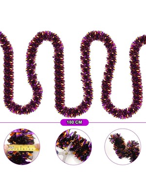 Alvo Store Buğz Mor Turuncu Garland Çift Renk Sim Süs