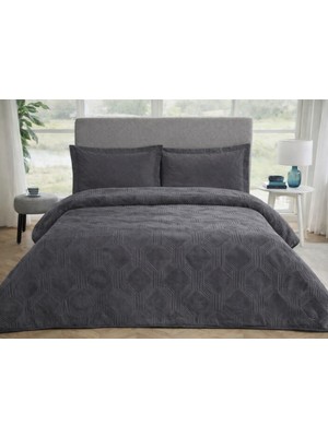 Özdilek Trendy Embos Çift Kişilik Battaniye (220X240)-ART Deco Koyu Gri Yeni