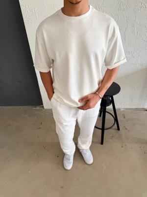 Moda Loris Erkek Duble Kol Basic Tişört