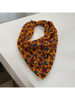 ALS Tasarım Dünyası Hardal Renk Desenli %100 Koton Bandana