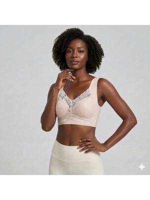 Sweet Sauna Kadın Comfy Sütyen Destek Cepli Pedli Esnek Bralet Balensiz Dikişsiz Dantel Detaylı Büstiyer