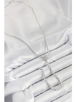 Alvo Store Buğz Pirinç Zirkon Taşlı Kutup Yıldızı Model Gold Renk Y Kolye - Buğz