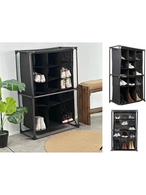 Alvo Store Buğz Ayakkabı Rafı - 15 Bölmeli Kumaş Ayakkabı Dolabı