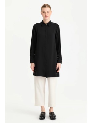 Esswaap Taş Detaylı Tunik  Siyah