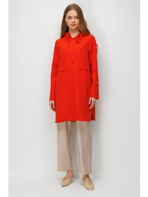 Esswaap Kapişon Detaylı Giy Çık  Oranj