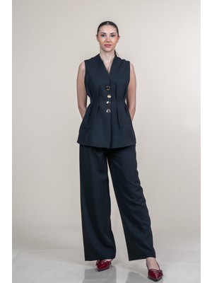 MissVina Pilikaşeli Yelek Pantolon Takım 1298