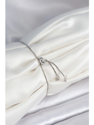 Alvo Store Buğz Çiçek Model Asansörlü Gümüş Renk Kadın Bileklik - Buğz