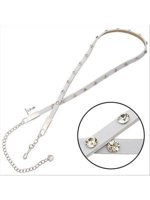 Zero Land Ozdestor Klasik Deri Taşlı Kemer-Turuncu