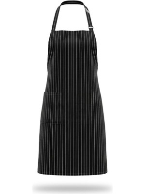 Quicksteps Professional Boyun Askılı Önlük Doruk Gabardin Siyah Beyaz Siyah Beyaz