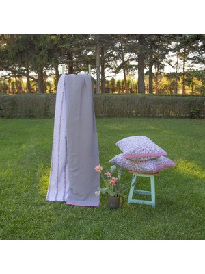 Sarev Isla Gri Çift Kişilik %100 Pamuk Pike Takımı