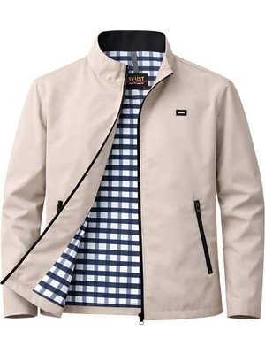 Sivaist Krem Erkek Pamuk Polyester Karışımlı Bonded Kumaş Su ve Rüzgar Geçirmez Mevsimlik&yazlık Mont