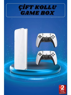 Astraltech 3D Çift Oyun Kollu 4K Hd Ekran Nostaljik 20.000 Oyunlu Beyaz Game Box