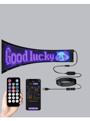 Alvo Store Buğz Rgb LED Panel – Mobil Uyumlu, Yazı ve Gıf Destekli, USB Bağlantılı Dekoratif Ekran - Buğz