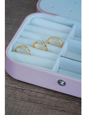 Alvo Store Buğz Kombin Yüzük Seti 3 Adet Birden Gold Renk