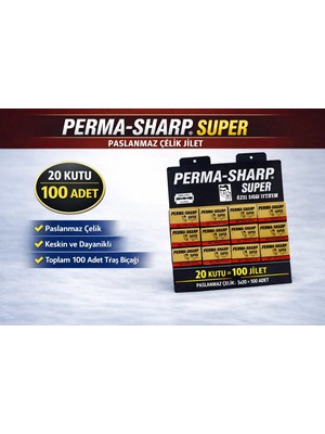 Alvo Store Buğz Perma-Sharp Super Paslanmaz Çelik Tıraş Bıçağı 5’li 20 Kutu