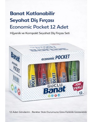 Alvo Store Buğz Banat Katlanabilir Seyahat Diş Fırçası Economic Pocket 12 Adet Taşınabilir Kompakt Tasarım