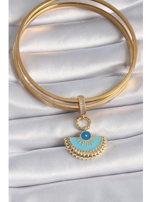 Alvo Store Buğz Pirinç Gold Renk Nazar Boncuklu Ajda Charm - Buğz